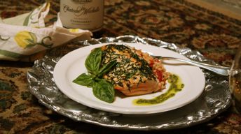 Basil-Crusted Copper River King Salmon